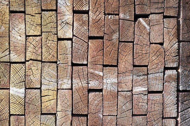 Timber in wood yard