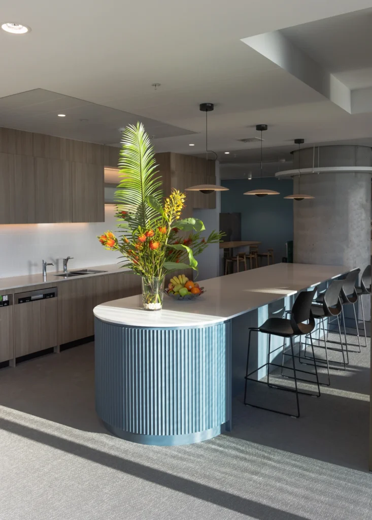 Strabag Group office breakout and kitchen area completed by SB Projects in Sydney